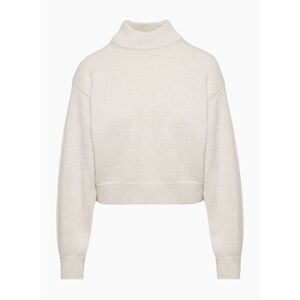 Aritzia Wilfred Free Harper Cropped Wool Sweater Mockneck